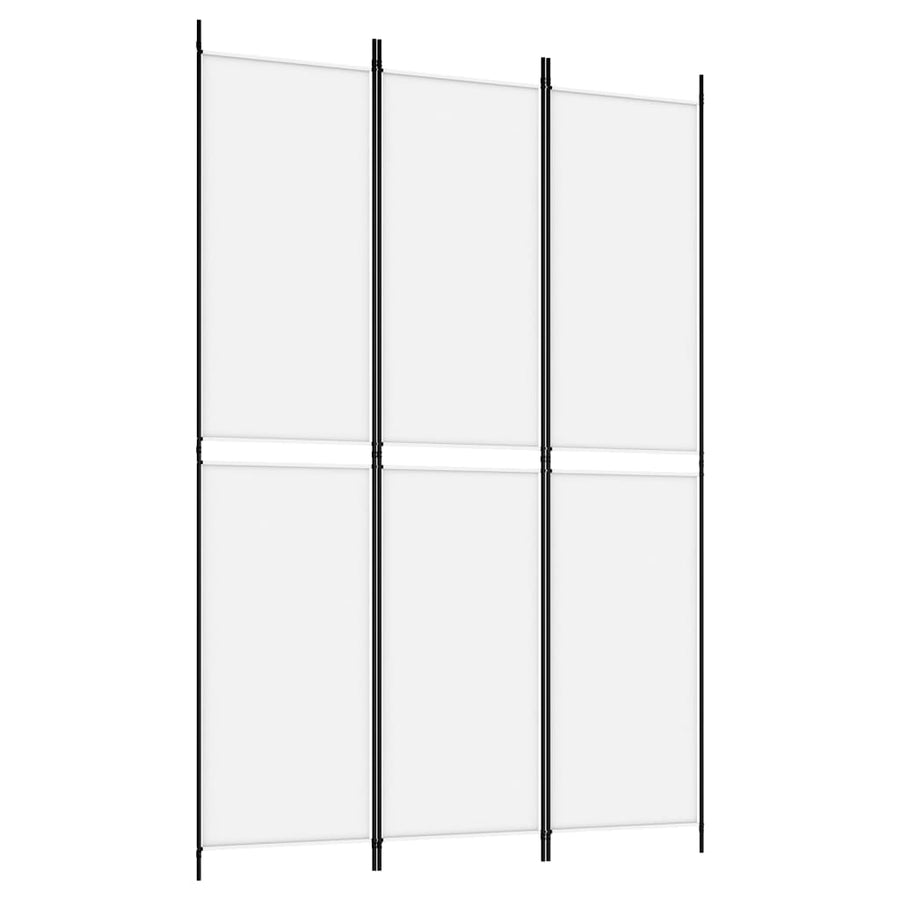 Kamerscherm Met 3 Panelen 150X220 Cm Stof Wit 150 x 220 cm