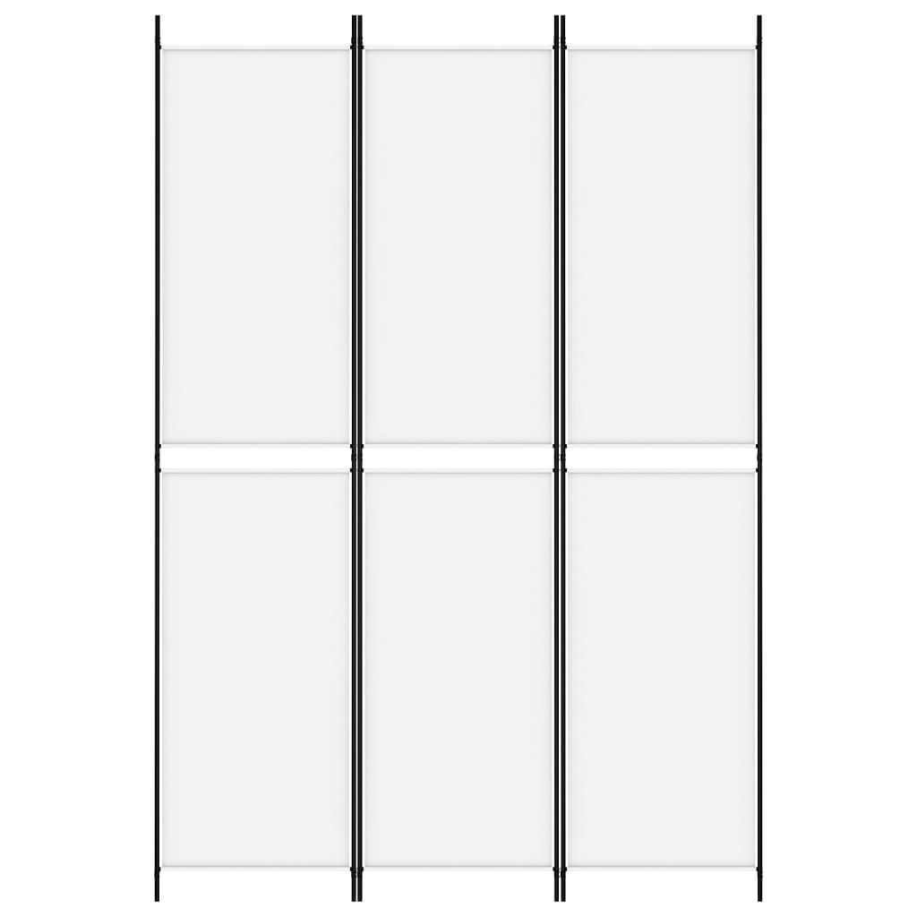 Kamerscherm Met 3 Panelen 150X220 Cm Stof Wit 150 x 220 cm
