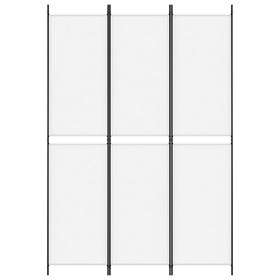 Kamerscherm Met 3 Panelen 150X220 Cm Stof Wit 150 x 220 cm