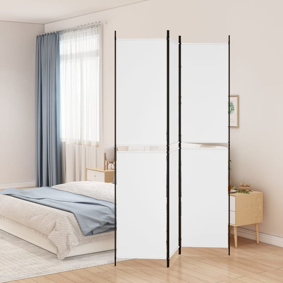Kamerscherm Met 3 Panelen 150X220 Cm Stof Wit 150 x 220 cm