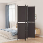 Room Divider with 3 Panels Fabric Brown 3