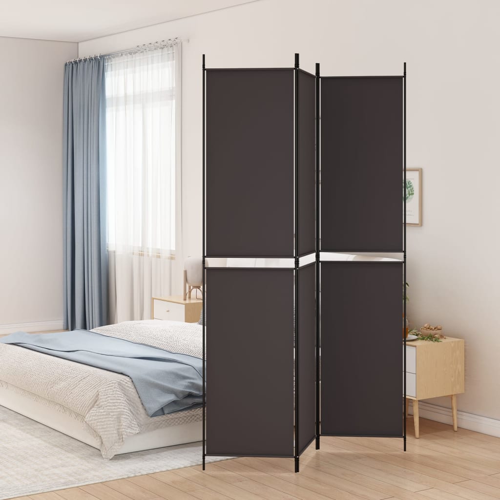 Kamerscherm Met 3 Panelen Stof Bruin 3