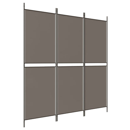 Kamerscherm met 3 panelen 150x220 cm stof antracietkleurig