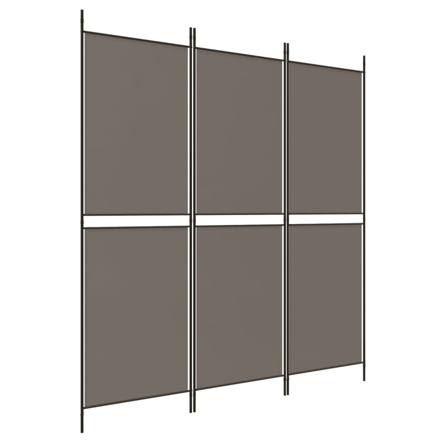 Kamerscherm met 3 panelen 150x220 cm stof antracietkleurig