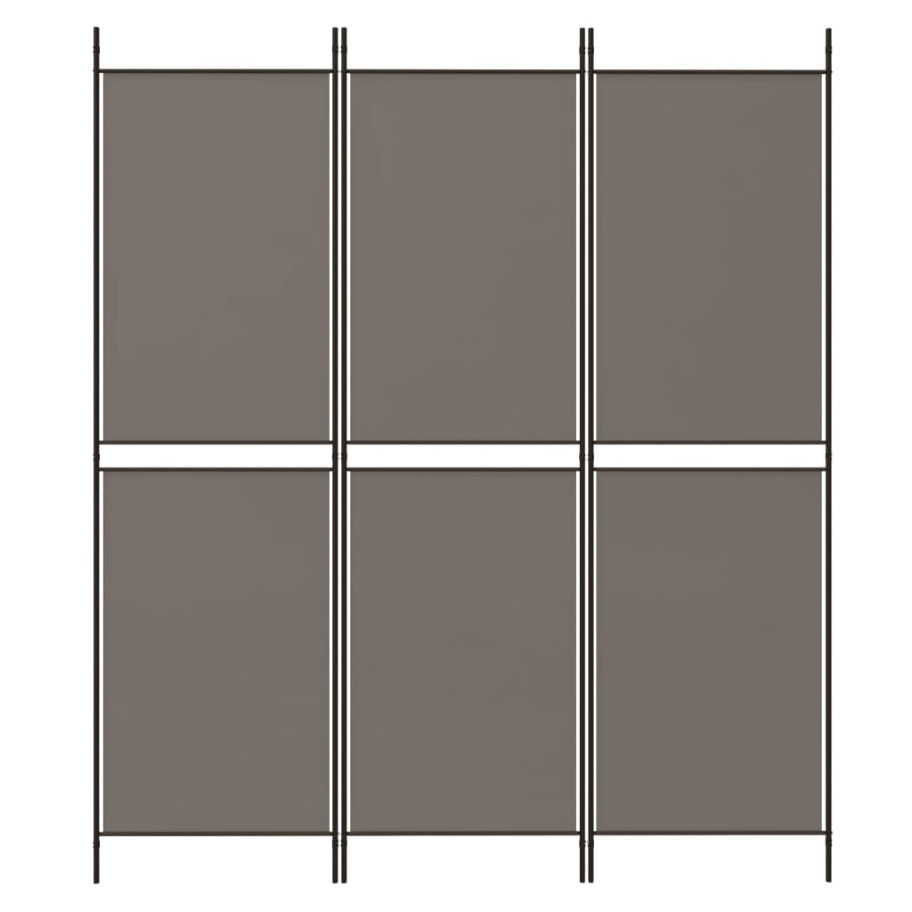 Kamerscherm met 3 panelen 150x220 cm stof antracietkleurig