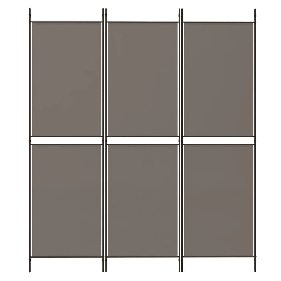 Kamerscherm met 3 panelen 150x220 cm stof antracietkleurig