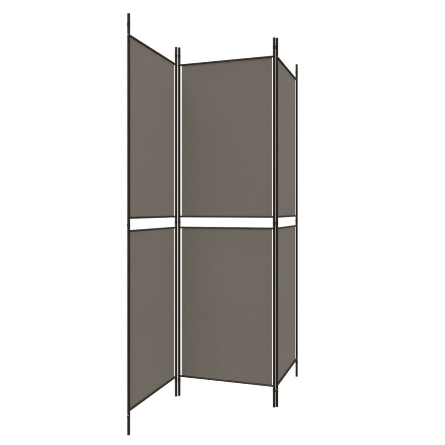 Kamerscherm met 3 panelen 150x220 cm stof antracietkleurig