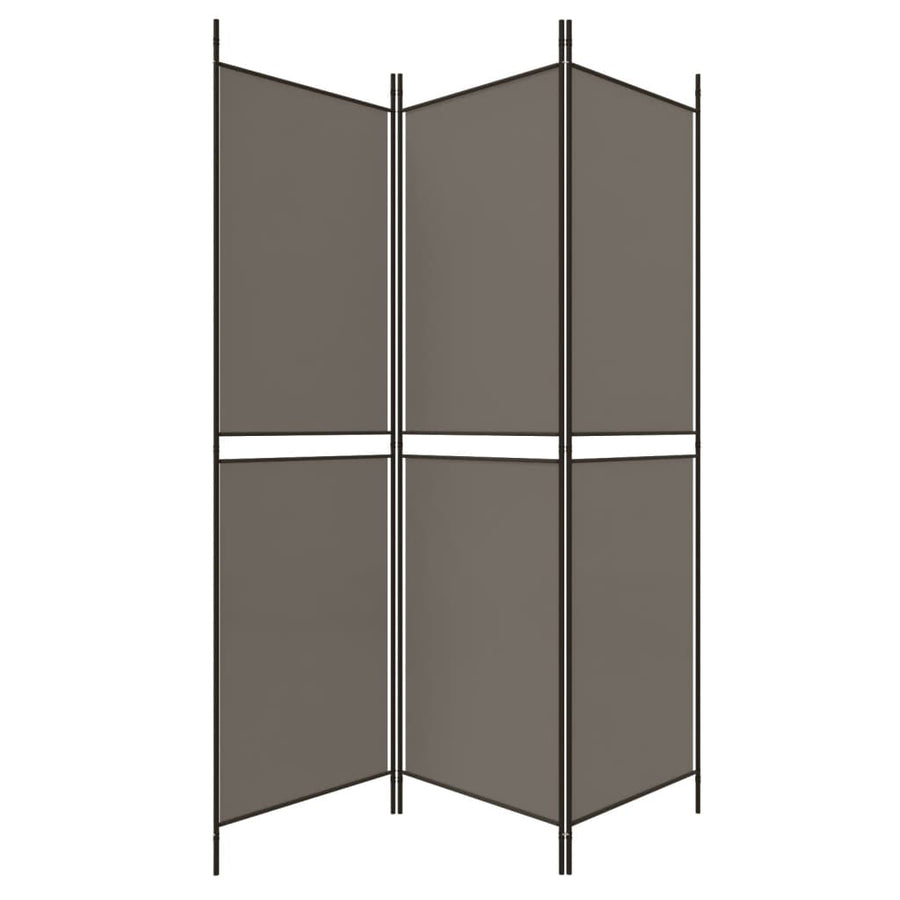 Kamerscherm met 3 panelen 150x220 cm stof antracietkleurig
