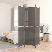Kamerscherm 3 panelen 150x220 cm stof antraciet