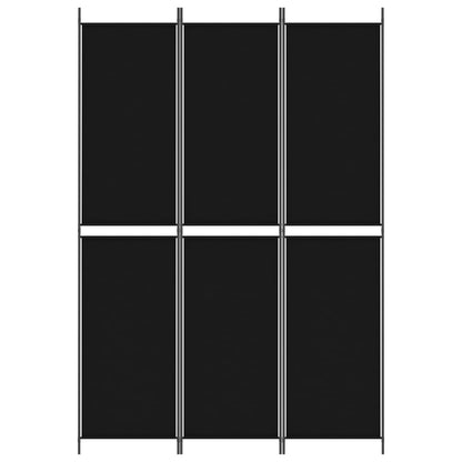 Kamerscherm met 3 panelen 150x220 cm stof zwart