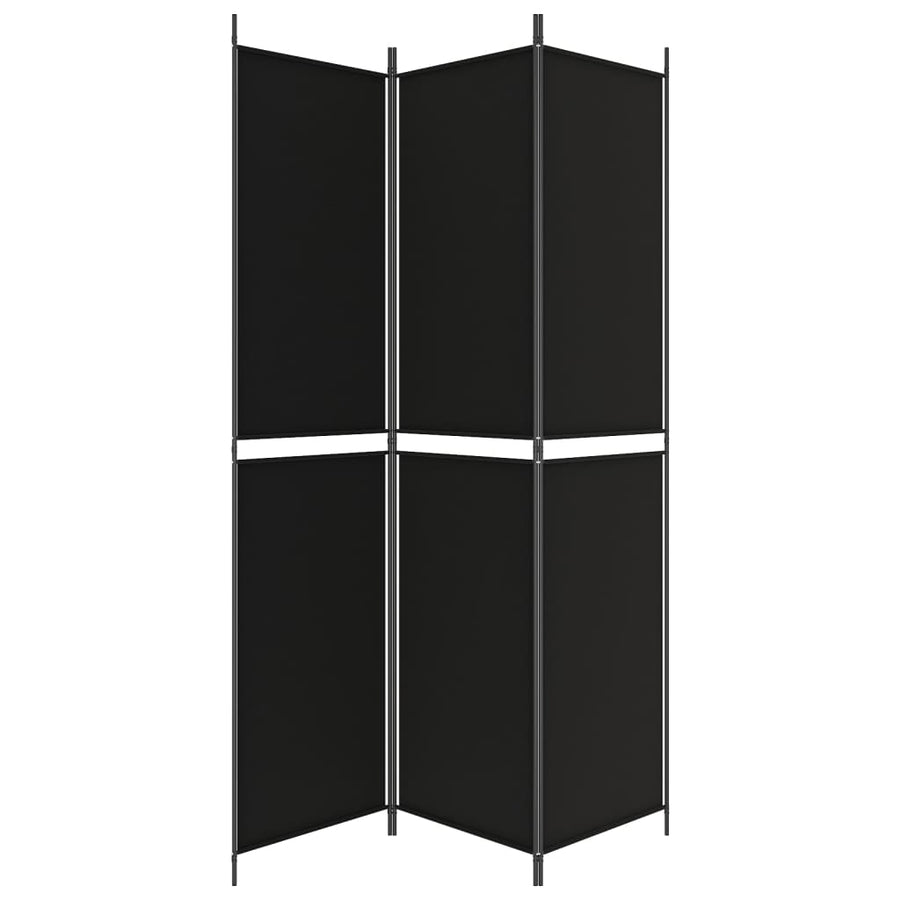 Kamerscherm met 3 panelen 150x220 cm stof zwart
