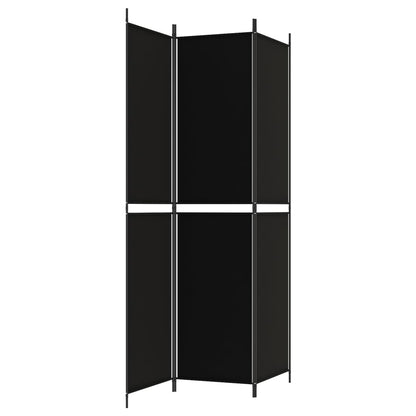 Kamerscherm met 3 panelen 150x220 cm stof zwart