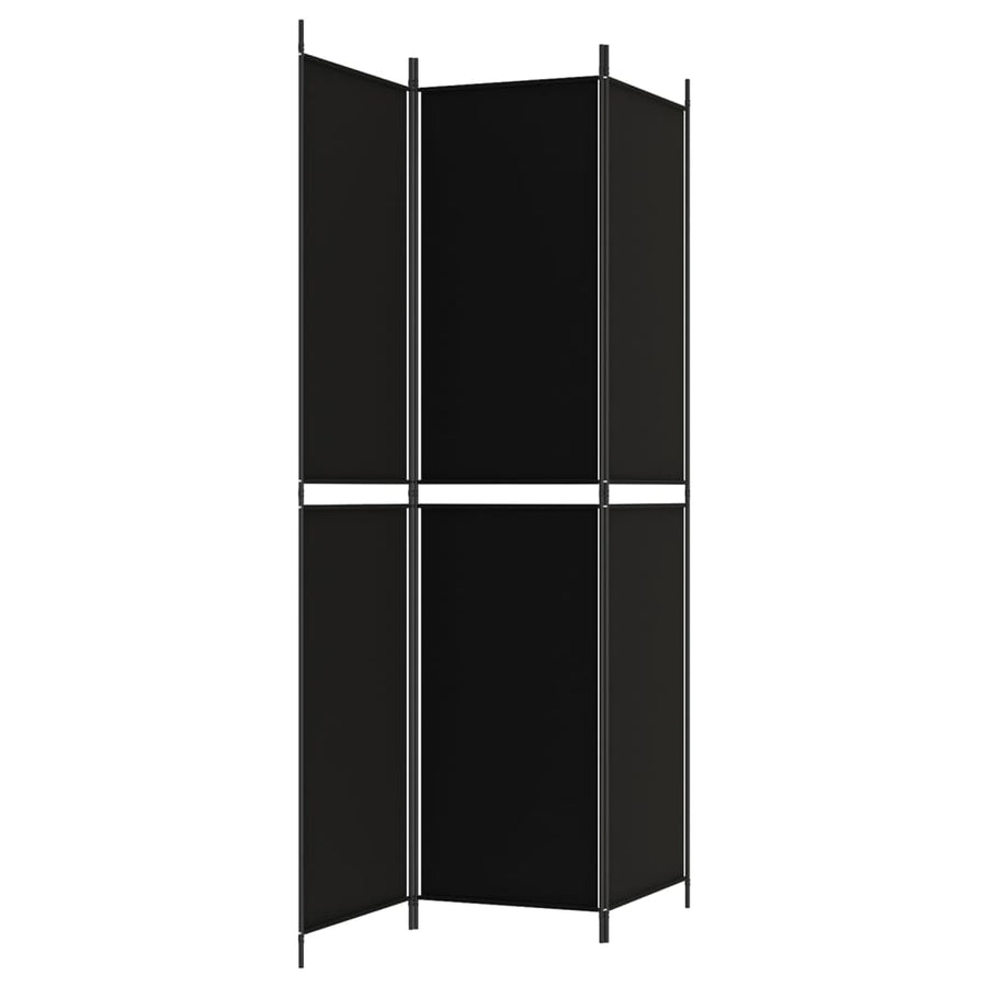 Kamerscherm met 3 panelen 150x220 cm stof zwart