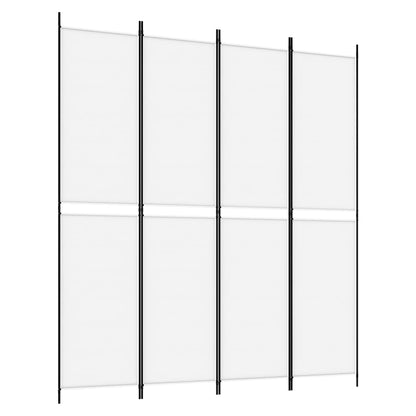 Kamerscherm met 4 panelen 200x220 cm stof wit