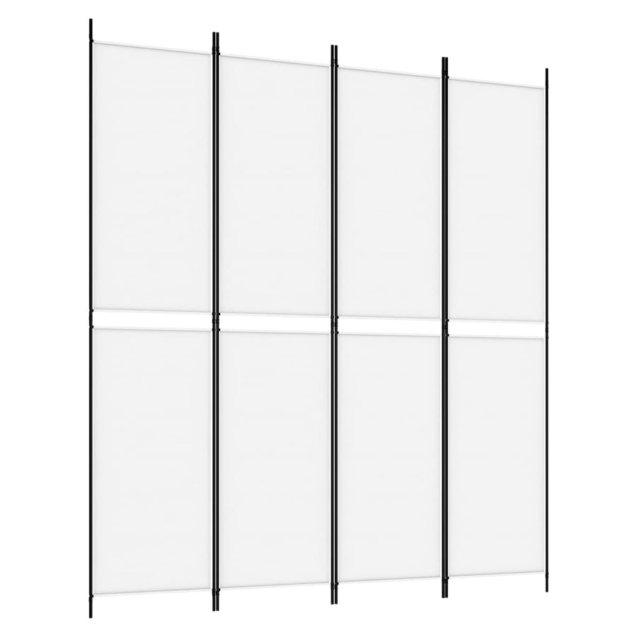 Kamerscherm met 4 panelen 200x220 cm stof wit