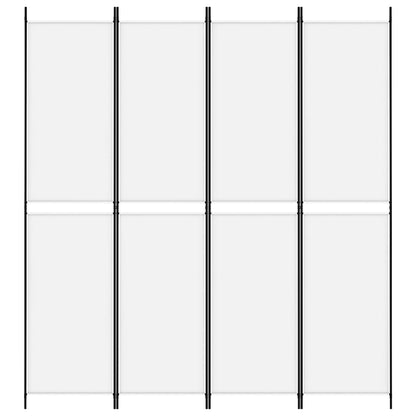 Kamerscherm met 4 panelen 200x220 cm stof wit