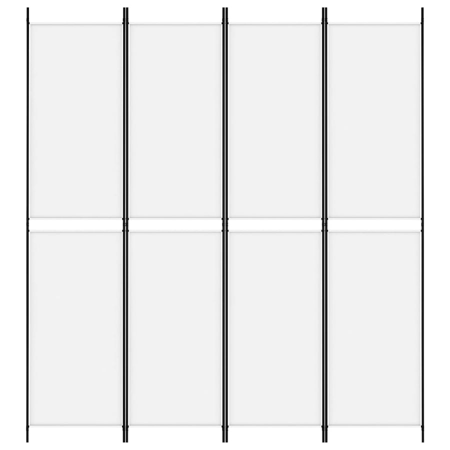 Kamerscherm met 4 panelen 200x220 cm stof wit