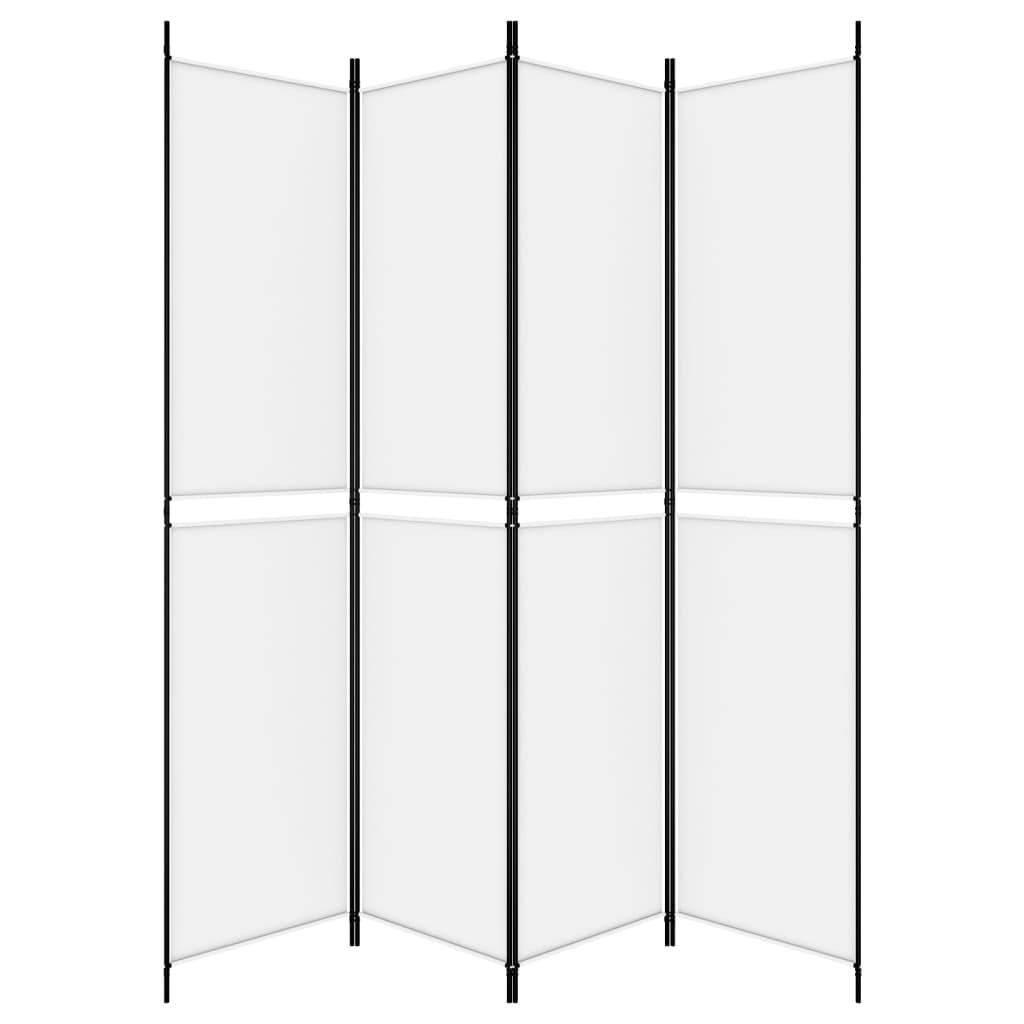 Kamerscherm met 4 panelen 200x220 cm stof wit