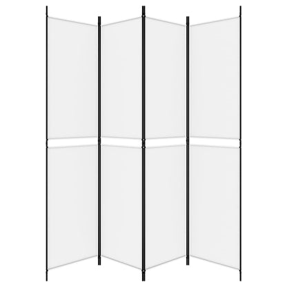 Kamerscherm met 4 panelen 200x220 cm stof wit