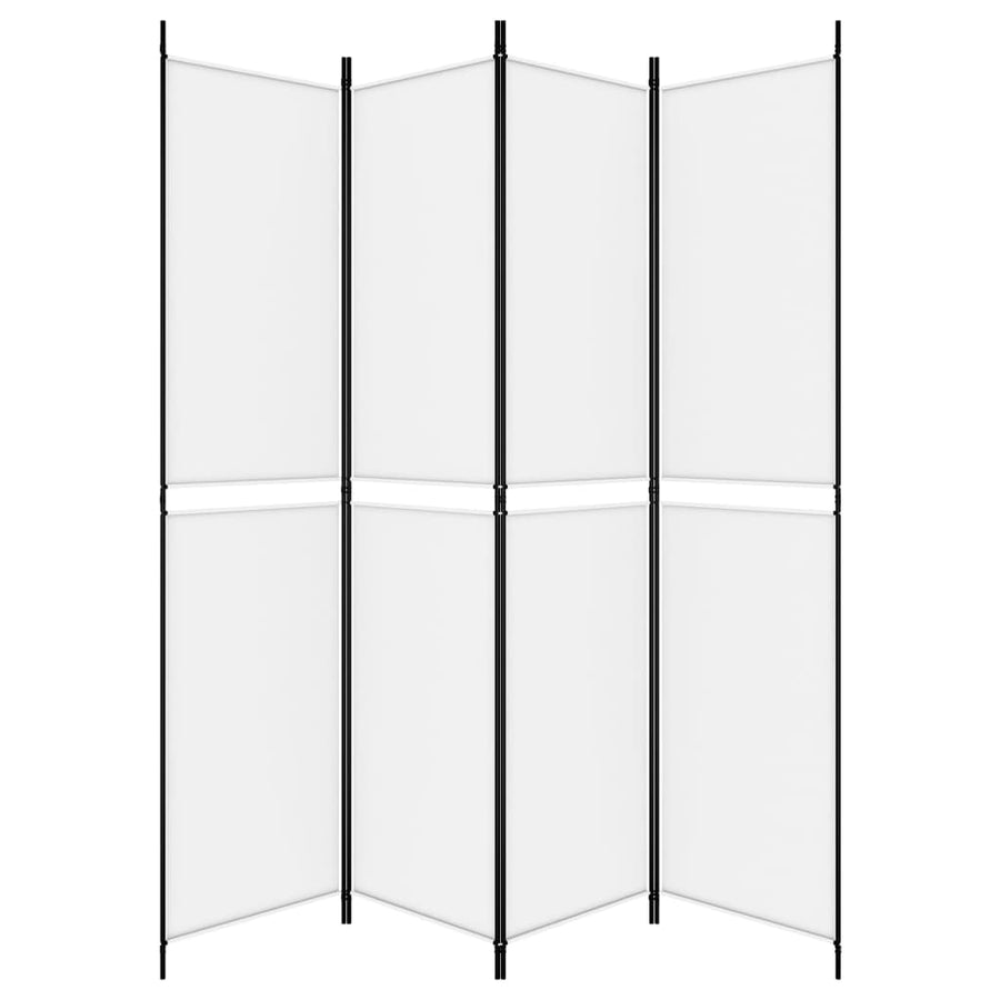 Kamerscherm met 4 panelen 200x220 cm stof wit
