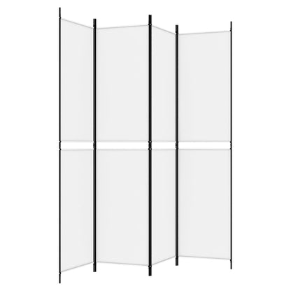 Kamerscherm met 4 panelen 200x220 cm stof wit