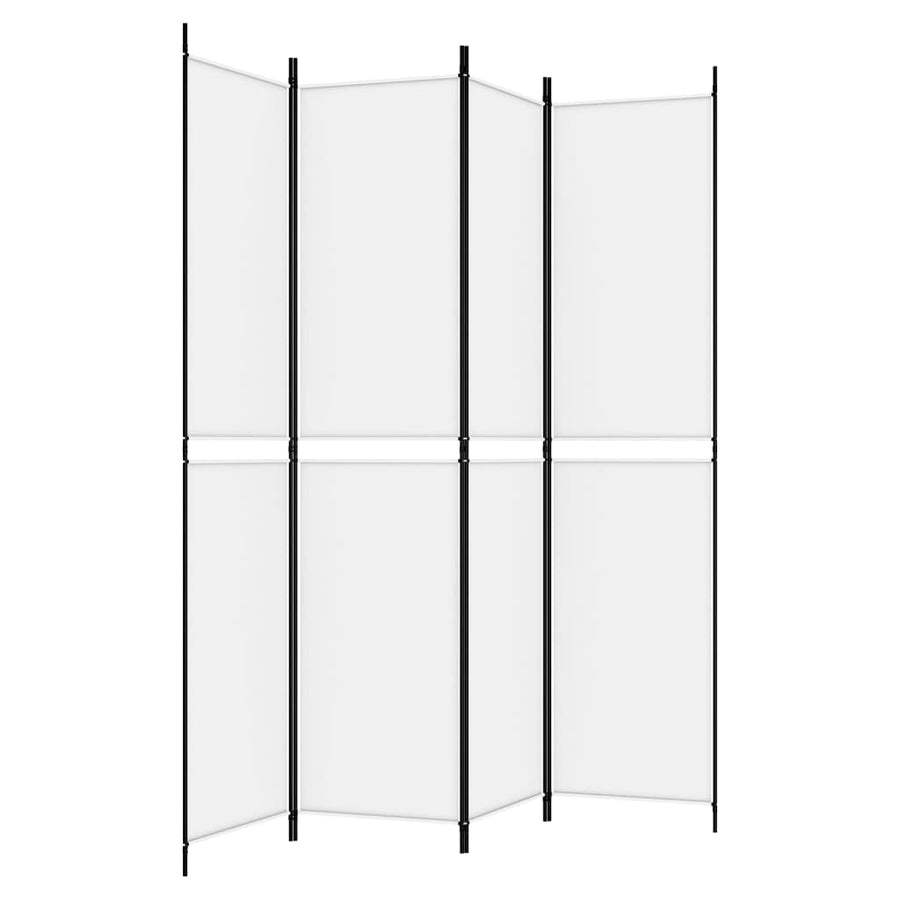 Kamerscherm met 4 panelen 200x220 cm stof wit