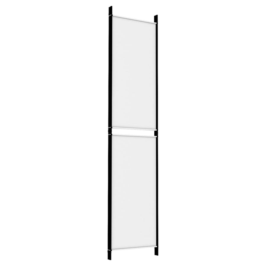 Kamerscherm met 4 panelen 200x220 cm stof wit