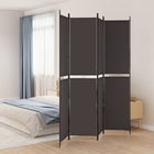 Kamerscherm 4 panelen stof bruin