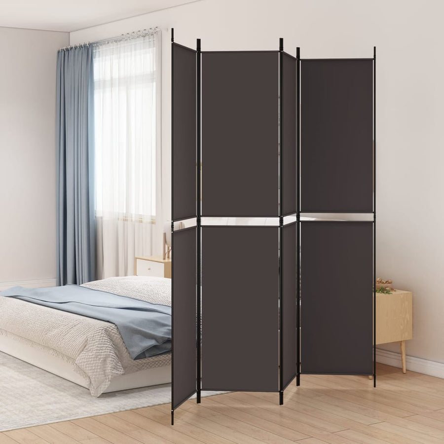 Kamerscherm Met 4 Panelen Stof Bruin 4