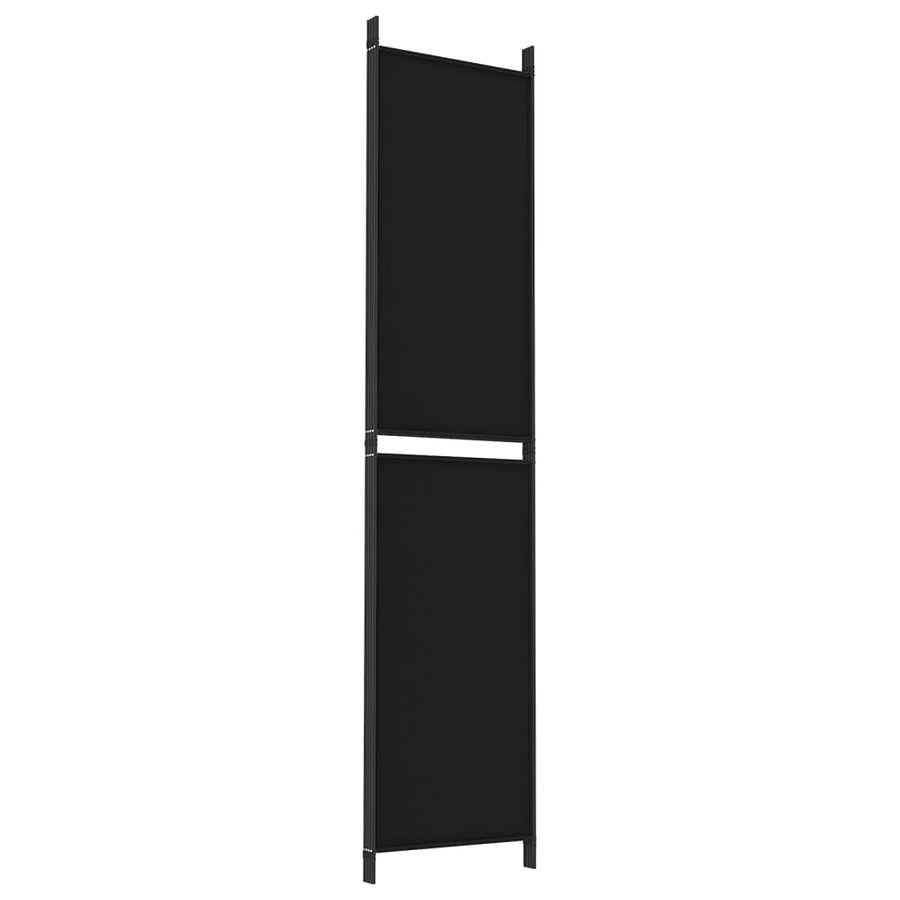 Kamerscherm met 4 panelen 200x220 cm stof zwart