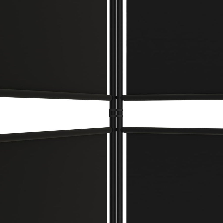 Kamerscherm met 4 panelen 200x220 cm stof zwart
