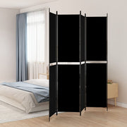 Kamerscherm 4 panelen 200x220 cm zwart stof