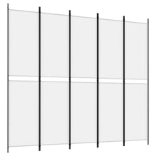 Kamerscherm met 5 panelen 250x220 cm stof wit