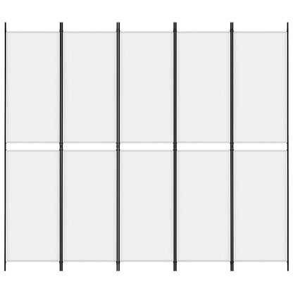 Kamerscherm met 5 panelen 250x220 cm stof wit