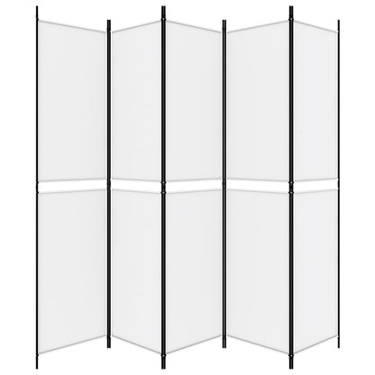 Kamerscherm met 5 panelen 250x220 cm stof wit