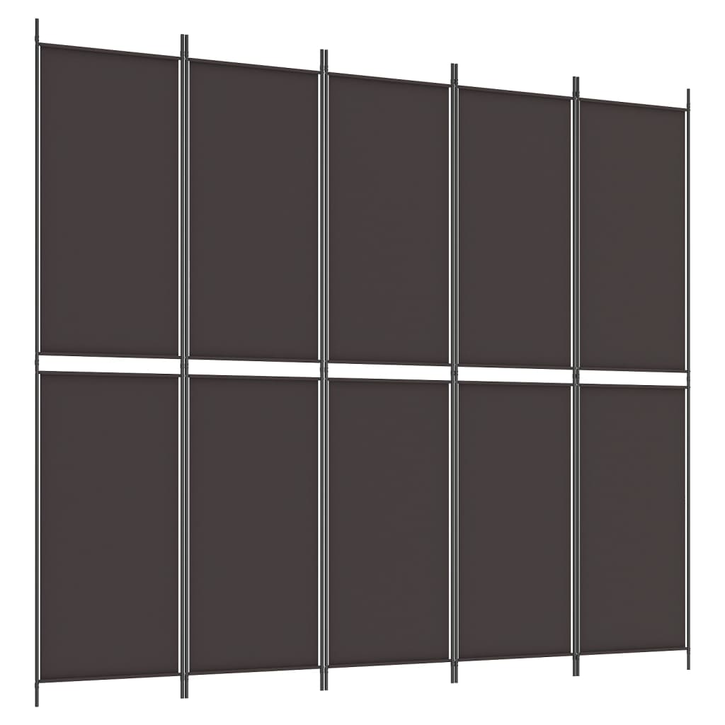 Kamerscherm Met 5 Panelen Stof Bruin 5