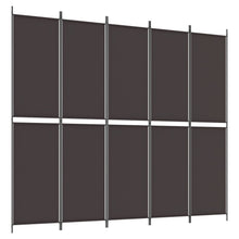 Kamerscherm Met 5 Panelen Stof Bruin 5