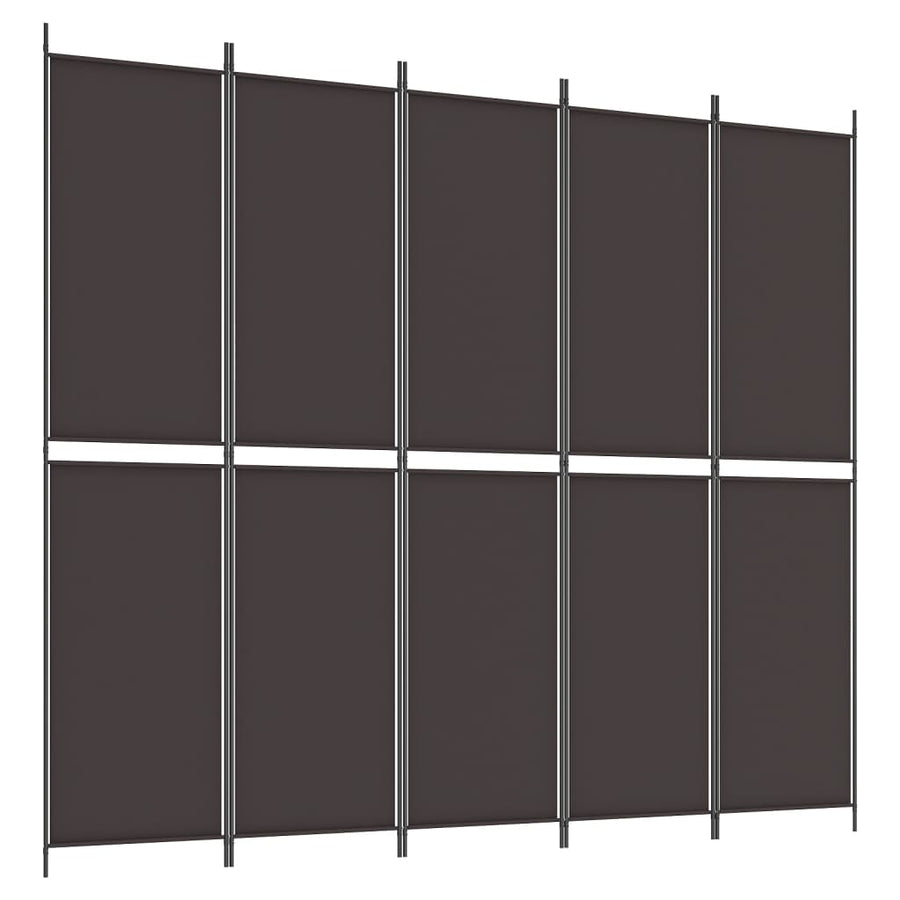 Kamerscherm Met 5 Panelen Stof Bruin 5