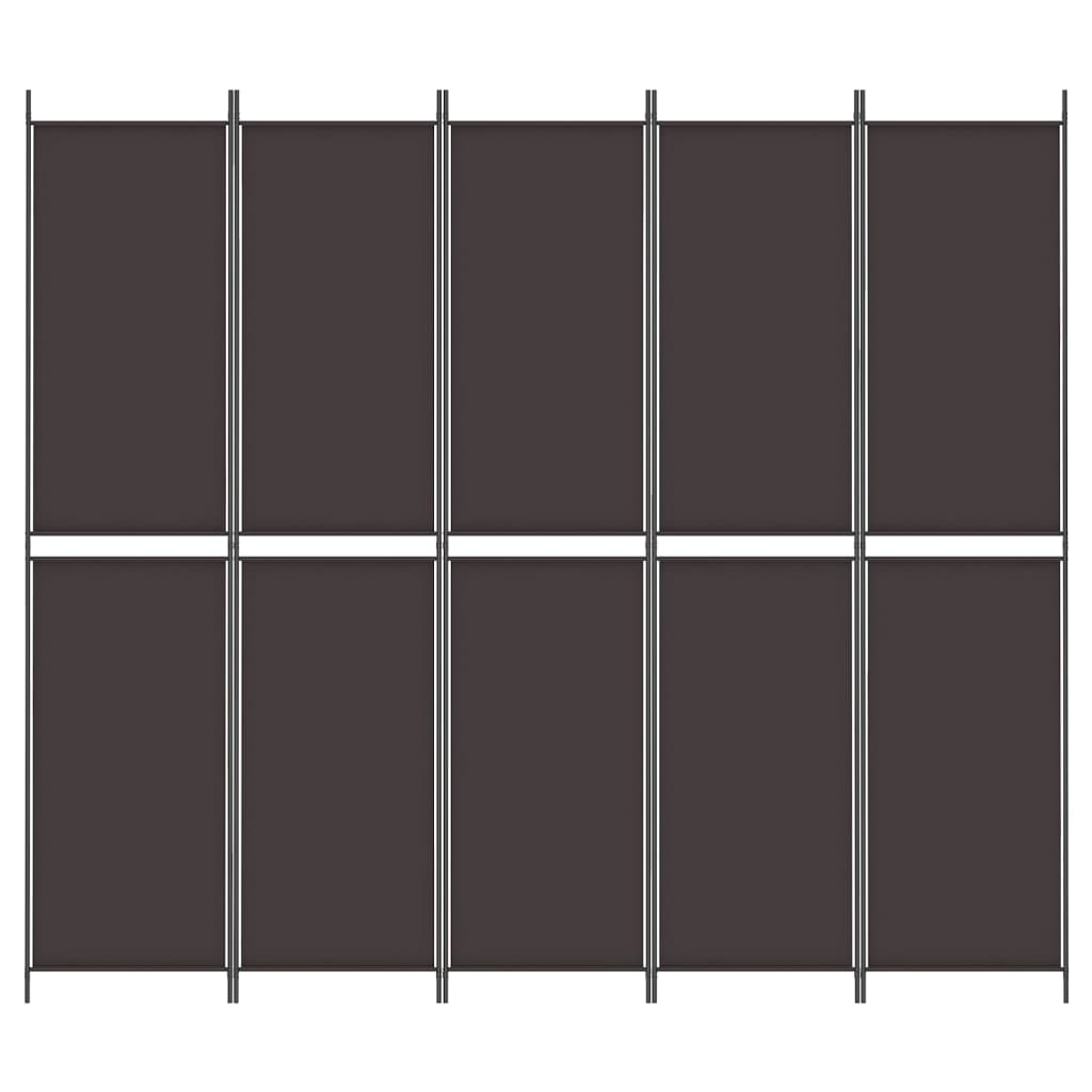 Kamerscherm Met 5 Panelen Stof Bruin 5