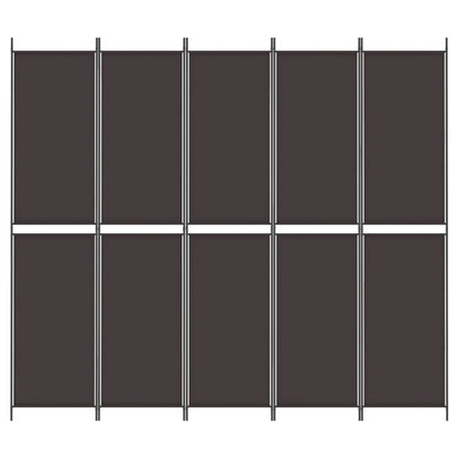 Kamerscherm Met 5 Panelen Stof Bruin 5