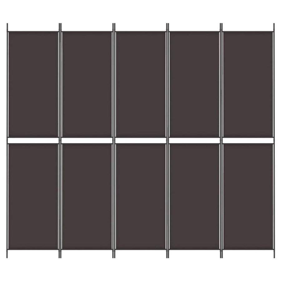 Kamerscherm Met 5 Panelen Stof Bruin 5