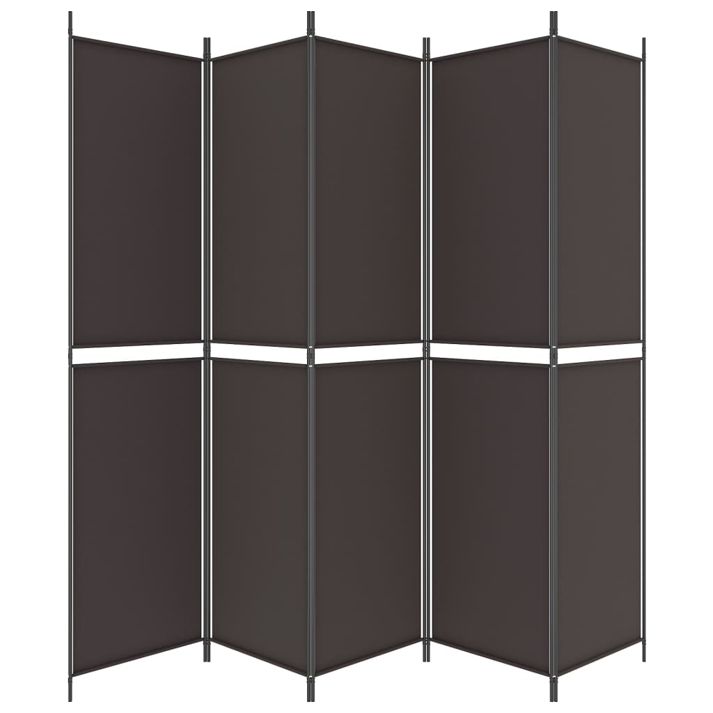 Kamerscherm Met 5 Panelen Stof Bruin 5