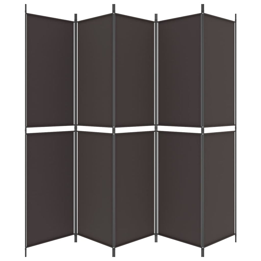 Kamerscherm Met 5 Panelen Stof Bruin 5
