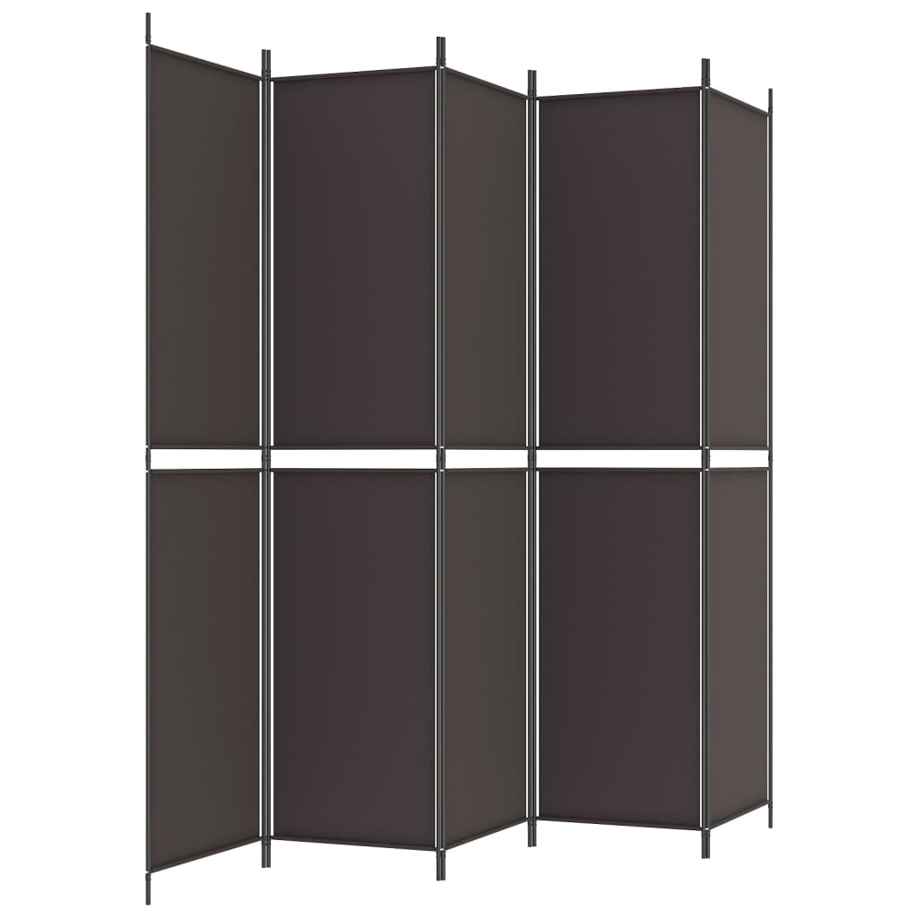 Kamerscherm Met 5 Panelen Stof Bruin 5