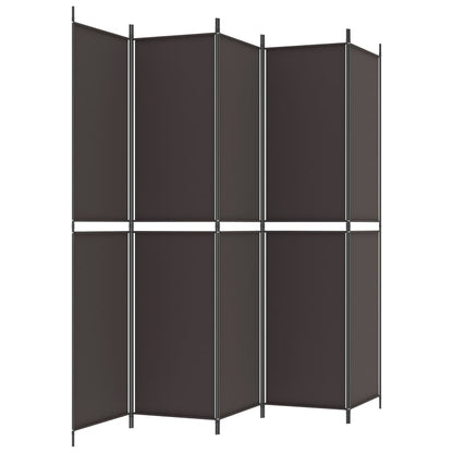 Kamerscherm Met 5 Panelen Stof Bruin 5