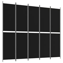 Kamerscherm Met 5 Panelen 250X220 Cm Stof Zwart