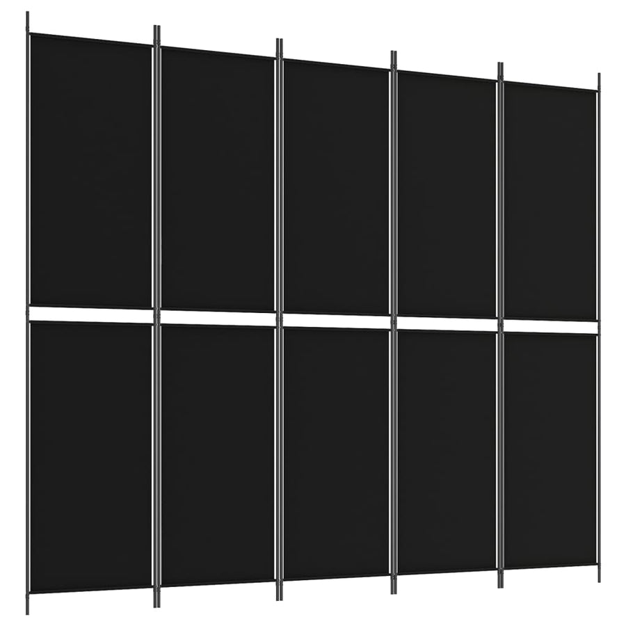 Kamerscherm Met 5 Panelen 250X220 Cm Stof Zwart