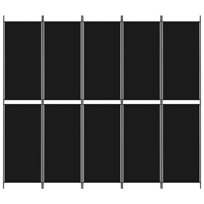 Kamerscherm Met 5 Panelen 250X220 Cm Stof Zwart