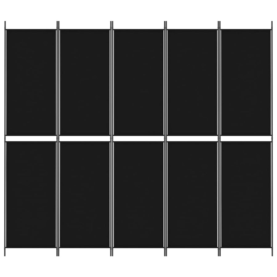 Kamerscherm Met 5 Panelen 250X220 Cm Stof Zwart