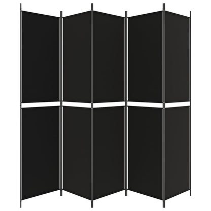 Kamerscherm Met 5 Panelen 250X220 Cm Stof Zwart